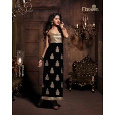 Black with Golden Touch MASKEEN BY MAISHA DETAILED EMBROIDERED WINTER WEAR DESIGNER SUIT MK-1902